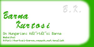 barna kurtosi business card